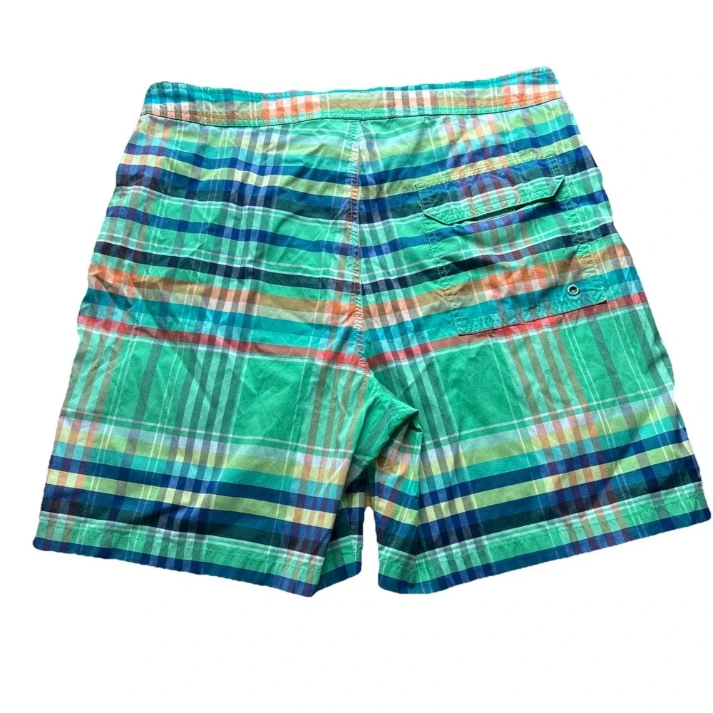 Polo Ralph Lauren Men's Size 35 Multicolored Plaid Unlined Swim Trunks 7